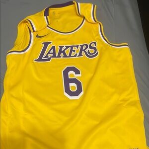 Nike Yellow and Purple Lakers Game Jersey